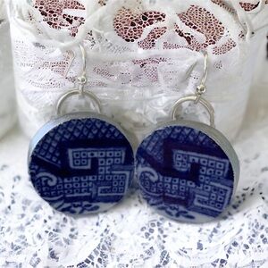 Broken Willow China earrings